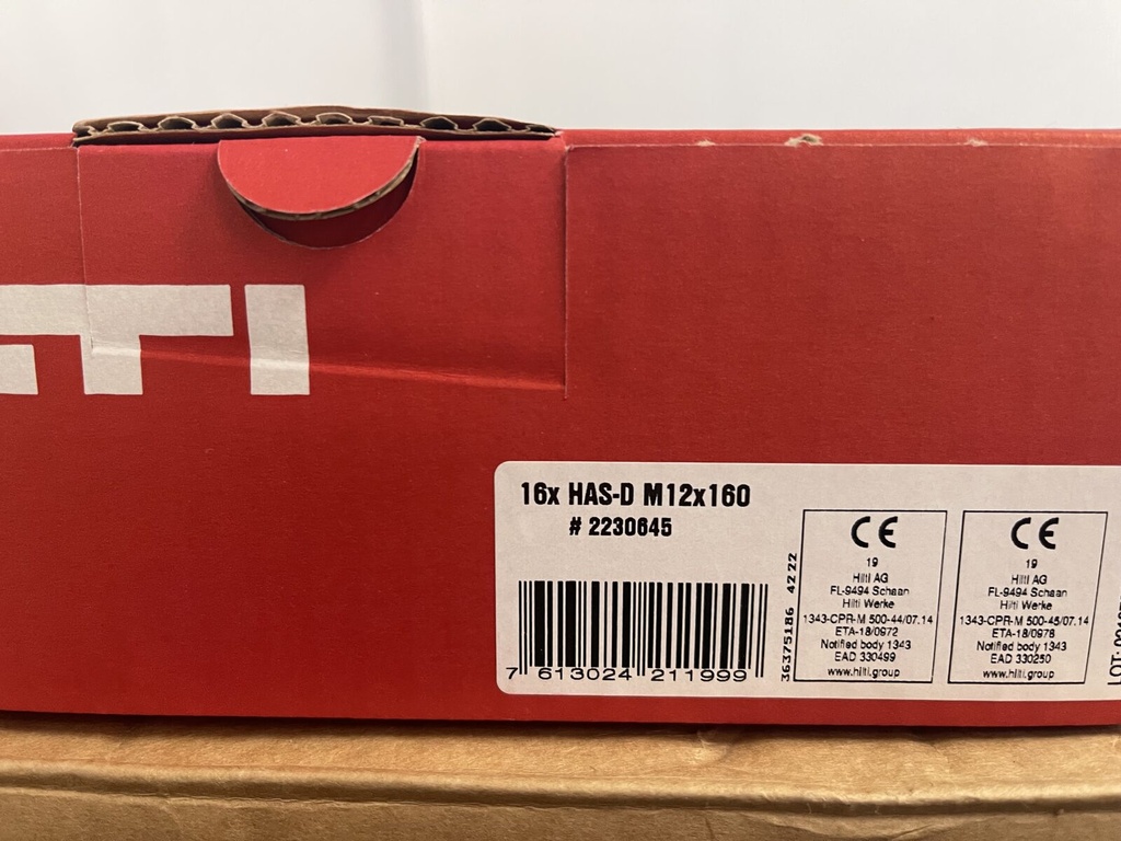 Hilti anchor rod HAS-D M12x160 – 1