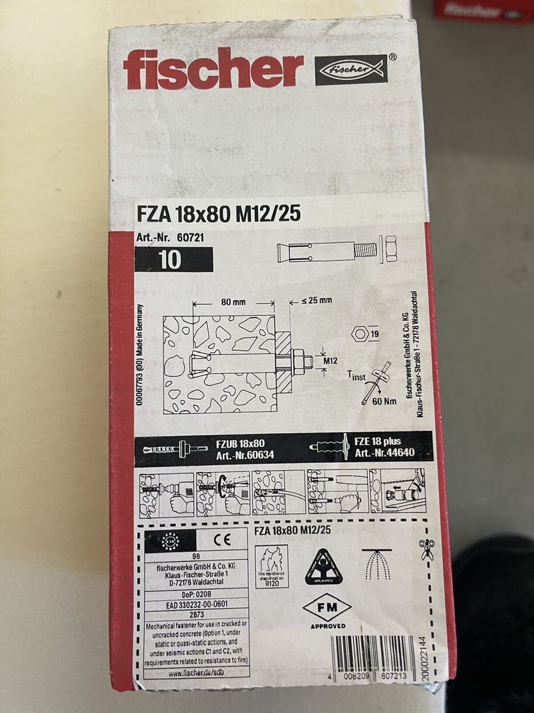 fischer ZYKON undercut anchor FZA 18 x 80 M12/25 – 1